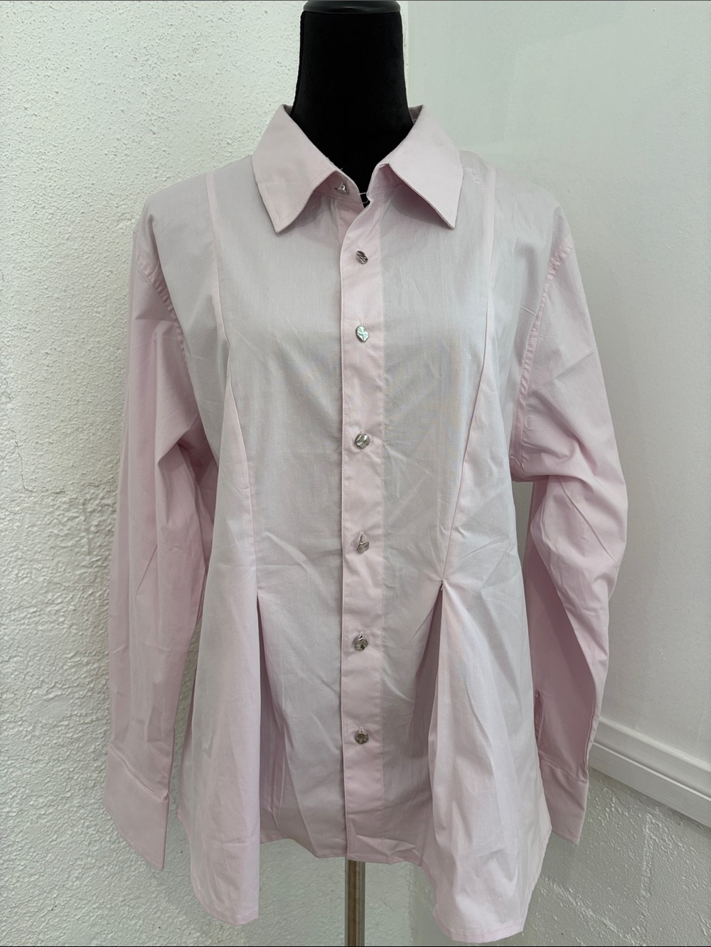 Express Pink Peplum Work Shirt Size XL Button Down Long Sleeve